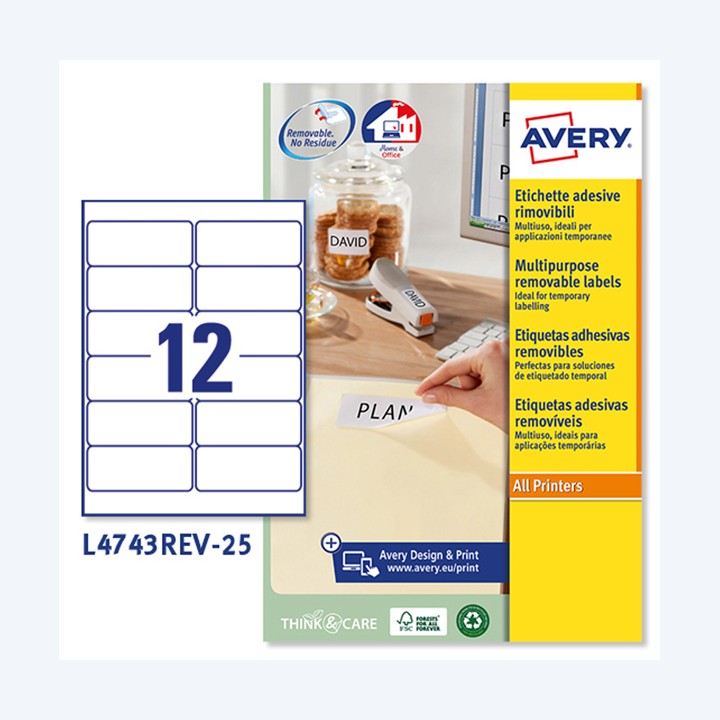 Etichette adesive L4743REV in carta — 47160 | Ecotempo