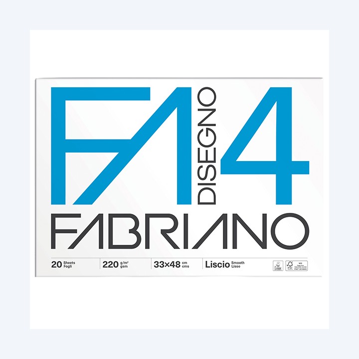 Album F4 33 x 48 cm 220 gr 20 fogli liscio Fabriano | Ecotempo