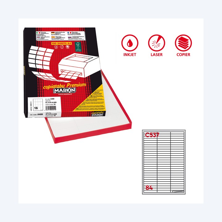 Etichette adesive C/537 in carta — 47434 | Ecotempo
