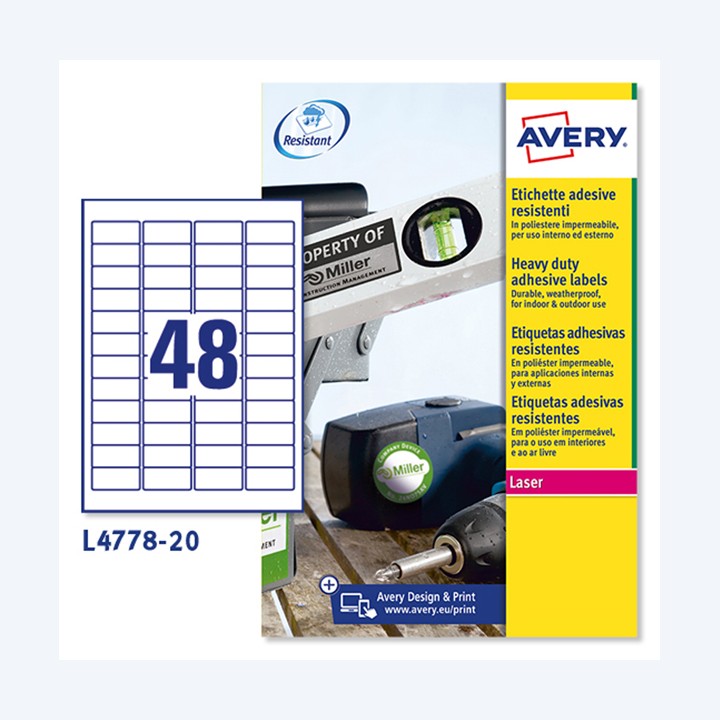 Etichette adesive L4778 in poliestere — 47695 | Ecotempo