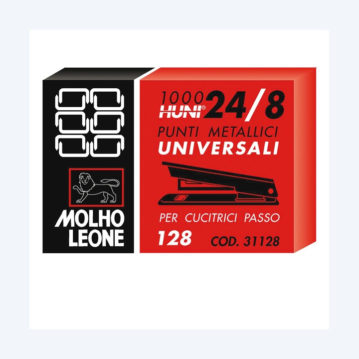 Punti 128 24/8 metallo Molho Leone conf. 1000 pezzi | Ecotempo