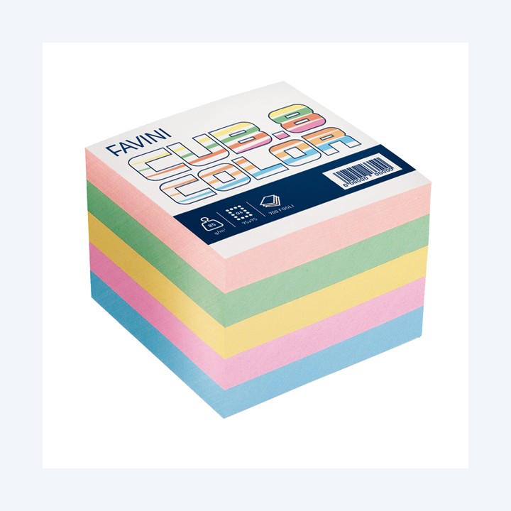 Foglietti Cubo mix colori soft 95 x — 47906 | Ecotempo