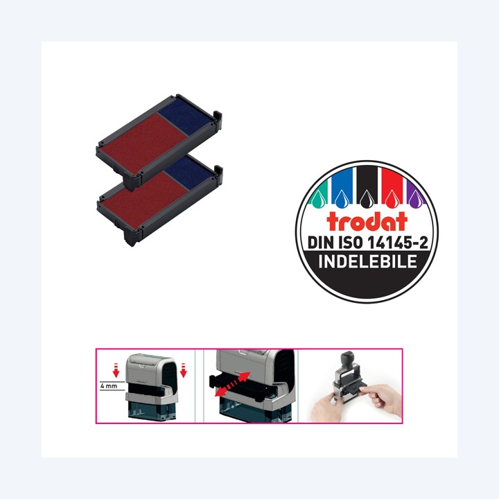 Tamponi 6/4912-2 blu/rosso Trodat Blister 2 pezzi | Ecotempo
