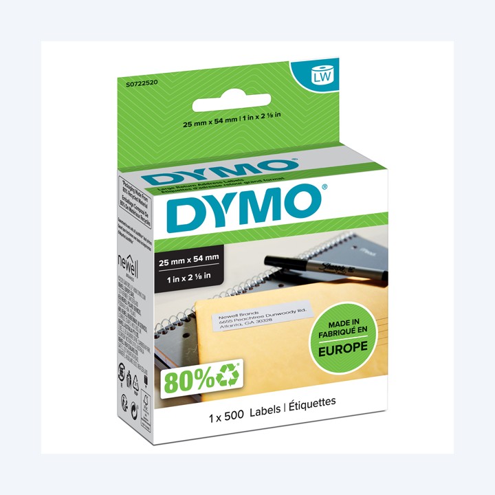 Rotolo 500 etichette LW 113520 25 x 54 — 48386 | Ecotempo