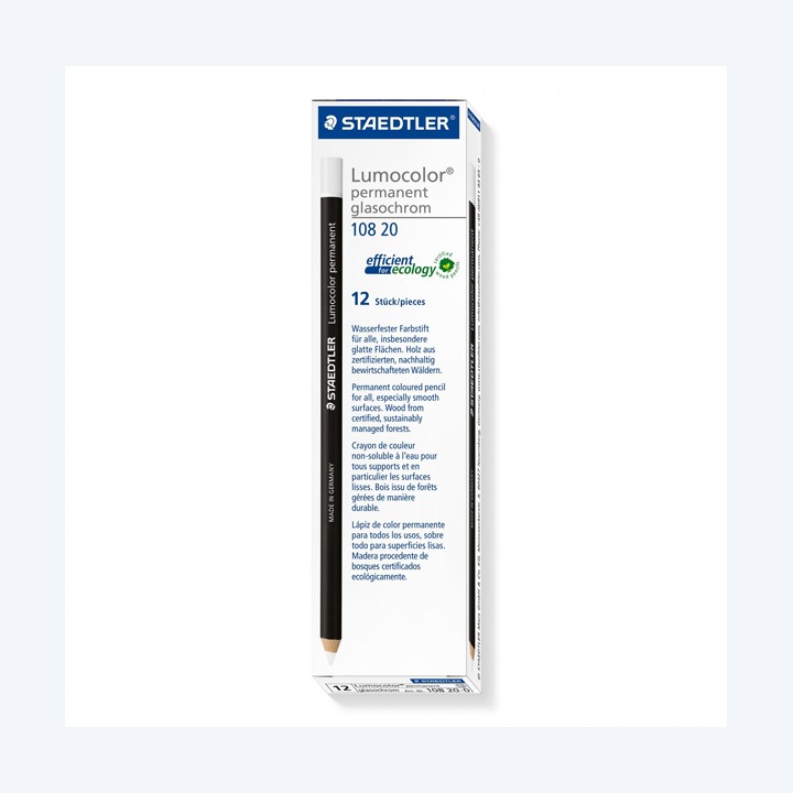 Matita Lumocolor Glasochrom permanente bianco Staedtler | Ecotempo