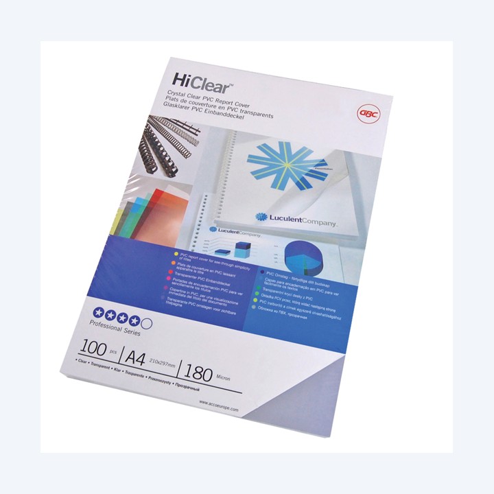 Copertine Hi-Clear A4 180 micron neutro — 48659 | Ecotempo