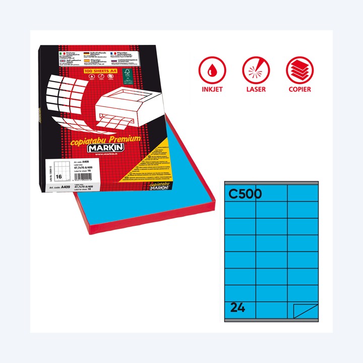 Etichette adesive C/500 in carta — 48903 | Ecotempo