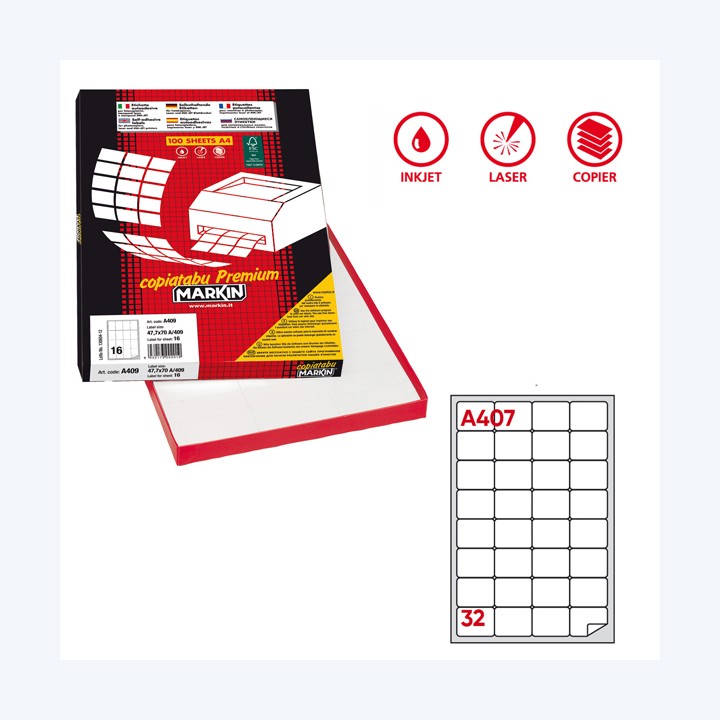 Etichette adesive A/407 in carta — 48913 | Ecotempo