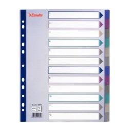 Separatore 12 tasti PP traslucido A4 — 49633 | Ecotempo