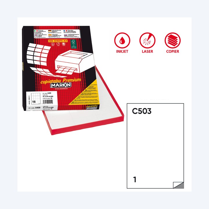 Etichette adesive C/503 in carta extra — 49692 | Ecotempo