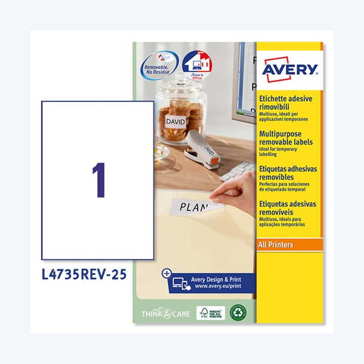 Etichette adesive L4735REV in carta — 49697 | Ecotempo