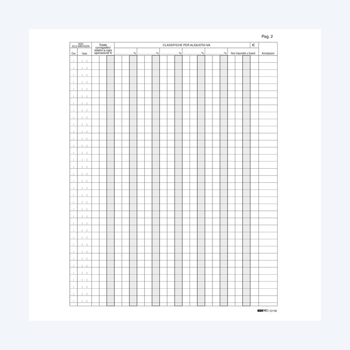 Registro Iva corrispettivi per mancato — 50233 | Ecotempo