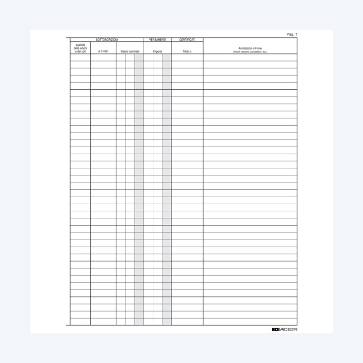 Registro libro soci SPA/SRL 31 x 24,5 — 50238 | Ecotempo