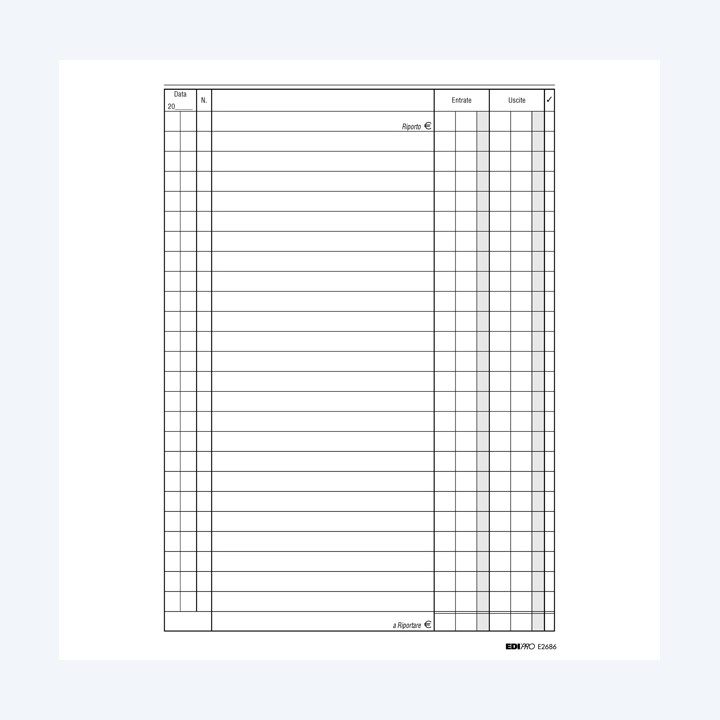 Registro cassa entrate/uscite 24 x 17cm — 50246 | Ecotempo