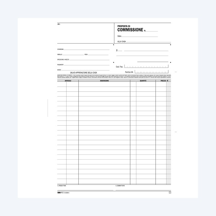 Blocco copia commissioni 50 fogli 2 — 50265 | Ecotempo