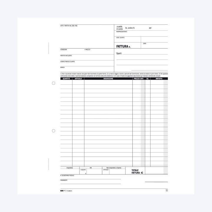 Blocco fatture 1 aliquota Iva 50/50 — 50268 | Ecotempo