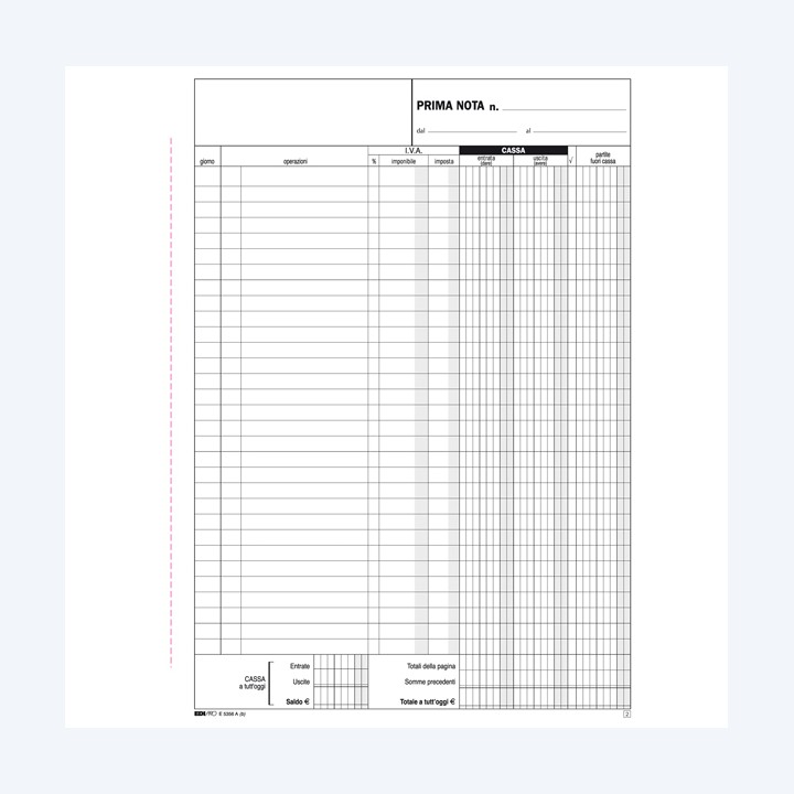 Blocco prima nota cassa — 50274 | Ecotempo