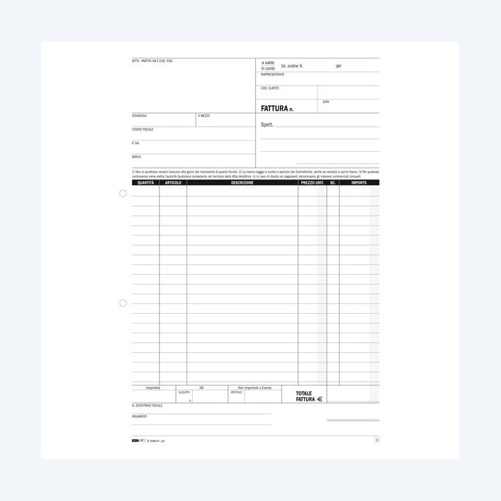 Blocco fatture 1 aliquota Iva 33/33/33 — 50293 | Ecotempo