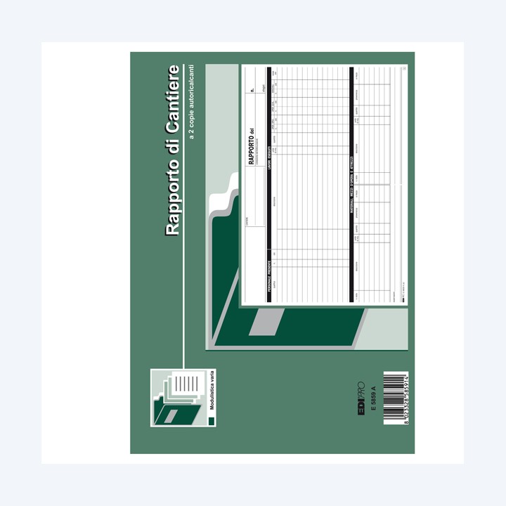 Blocco rapporto di cantiere 50/50 fogli — 51174 | Ecotempo