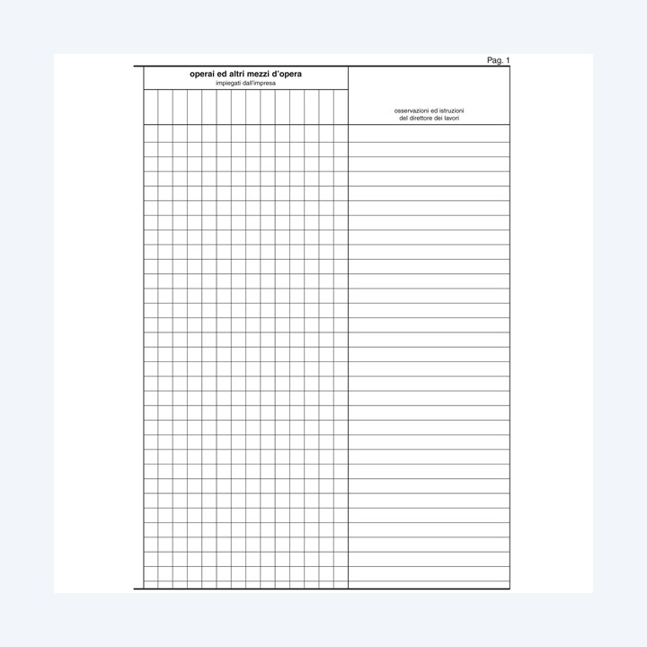 Registro giornale lavori 31 x 21cm 47pg numerate Edipro | Ecotempo