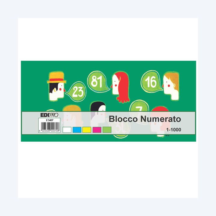 Blocchi numerati (1/1000) 5 colori — 51443 | Ecotempo