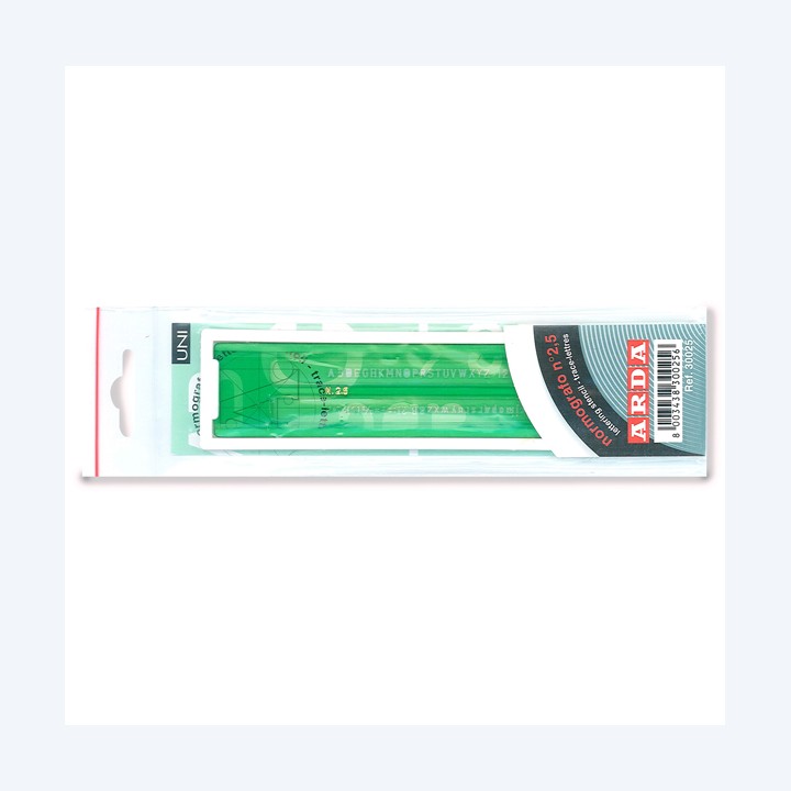 Normografo lettere e cifre Uni 3mm verde Arda | Ecotempo