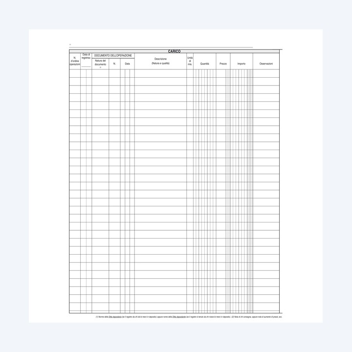 Registro merci in deposito 31 x 24,5cm 50 fogli Edipro | Ecotempo