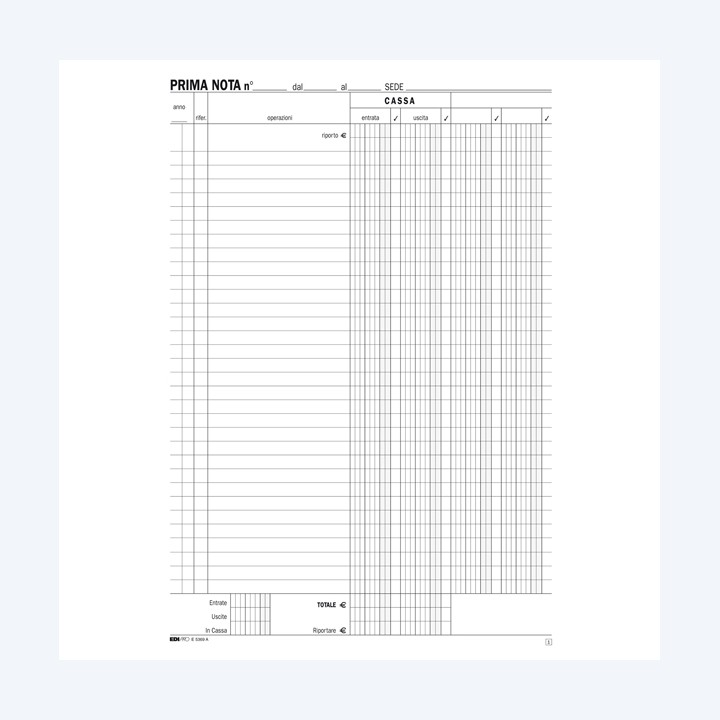 Blocco prima nota cassa 50/50 fogli — 51925 | Ecotempo