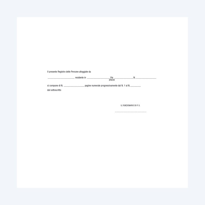 Registro persone alloggiate 31 x 24,5cm 46pg Edipro | Ecotempo