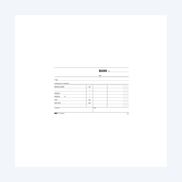 Blocco prelievo carburante 50/50 fogli — 52034 | Ecotempo