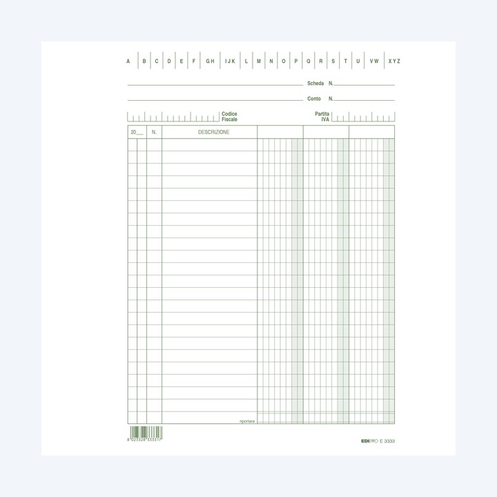 Schede 3 colonne 21 x 15 cm verticale — 52668 | Ecotempo