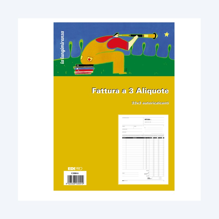 Blocco fatture 3 aliquote Iva 33 fogli — 54645 | Ecotempo