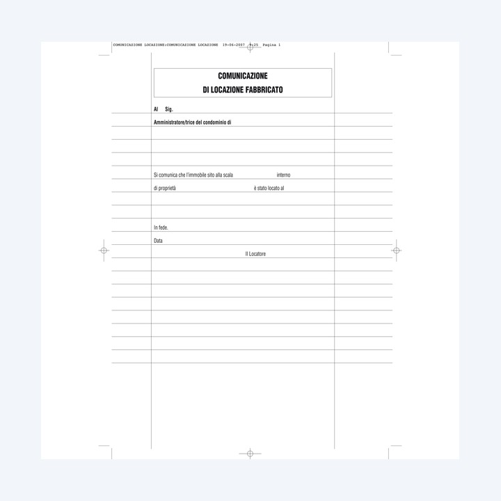 Fascicolo contratto di locazione libero — 54933 | Ecotempo