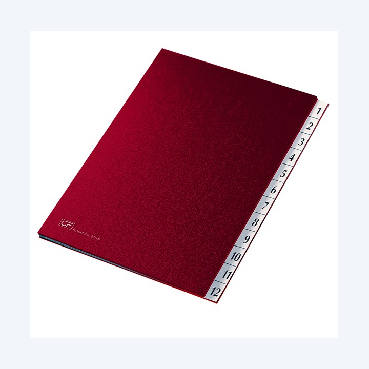 Classificatore numerico 1/12 24x34 cm rosso Fraschini | Ecotempo
