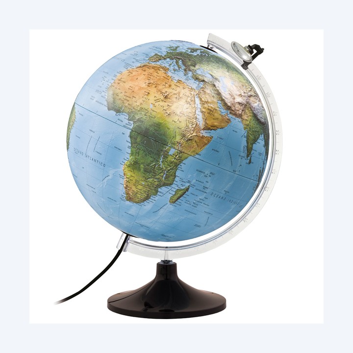 Globo geografico a rilievo illuminato — 56949 | Ecotempo