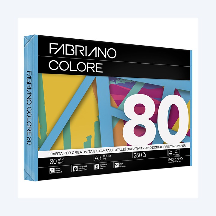 Carta Fabriano Colore A3 80 gr colori — 57173 | Ecotempo