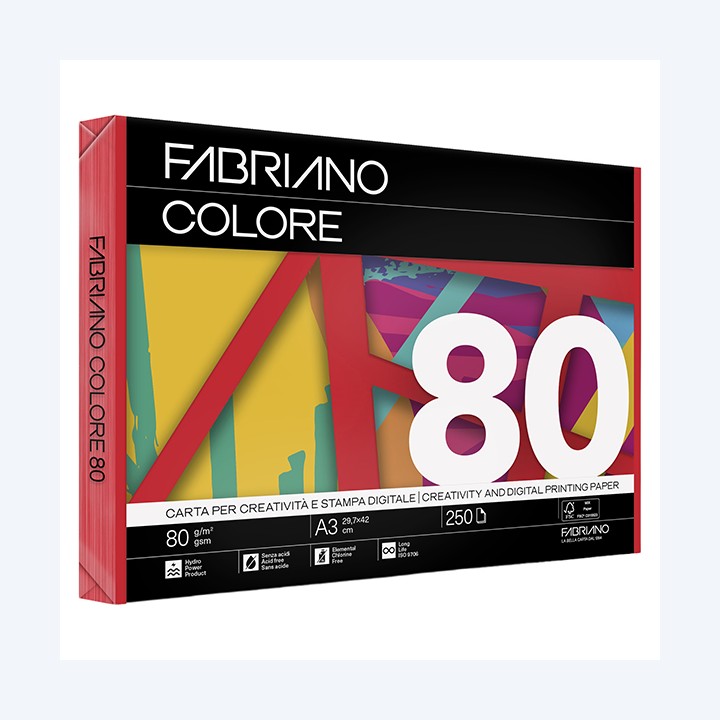Carta Fabriano Colore A3 80 gr colori — 57175 | Ecotempo