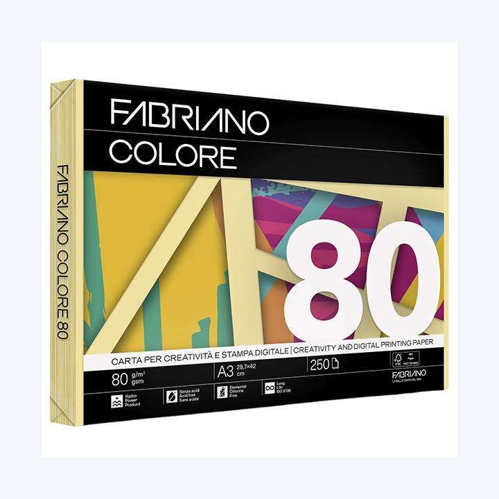 Carta Fabriano Colore A3 80 gr colori — 57190 | Ecotempo