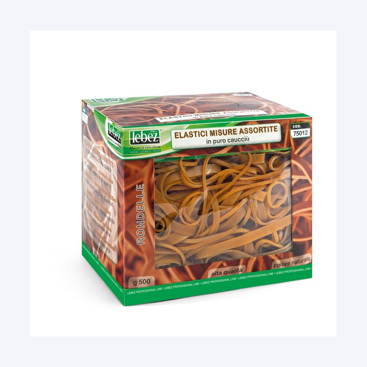 Elastici misure assortite 500 gr caucciù avana Lebez | Ecotempo