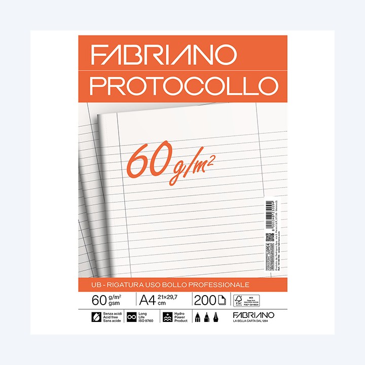 Foglio protocollo A4 uso bollo 60 gr — 58726 | Ecotempo