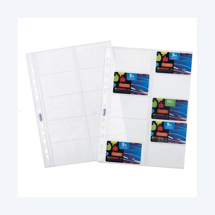 Buste forate porta cards PPL 10 tasche — 58957 | Ecotempo