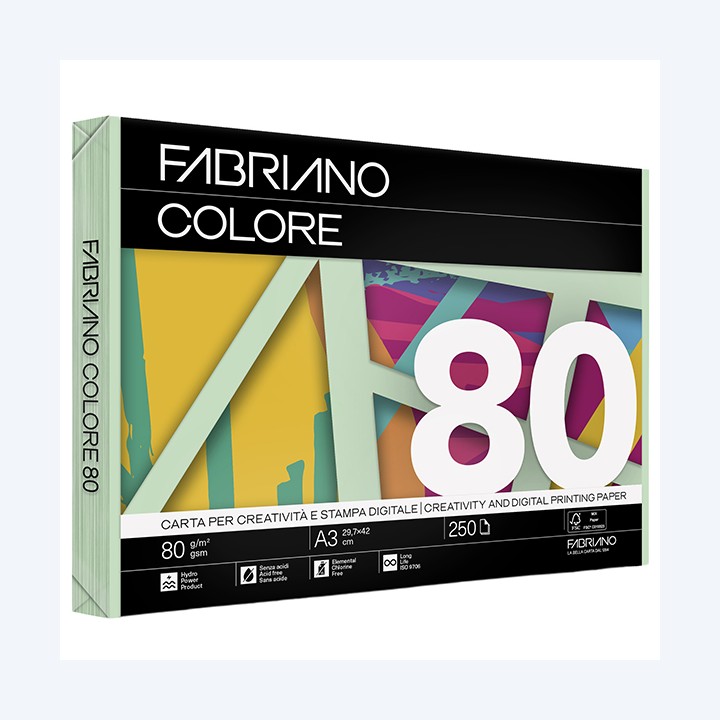 Carta Fabriano Colore A3 80 gr colori — 59162 | Ecotempo