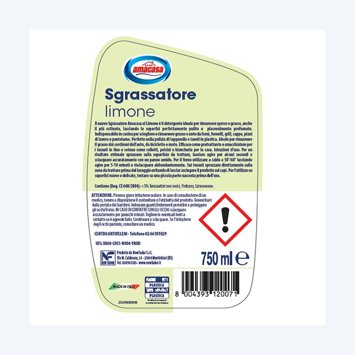 Sgrassatore professional limone 750 ml Amacasa | Ecotempo