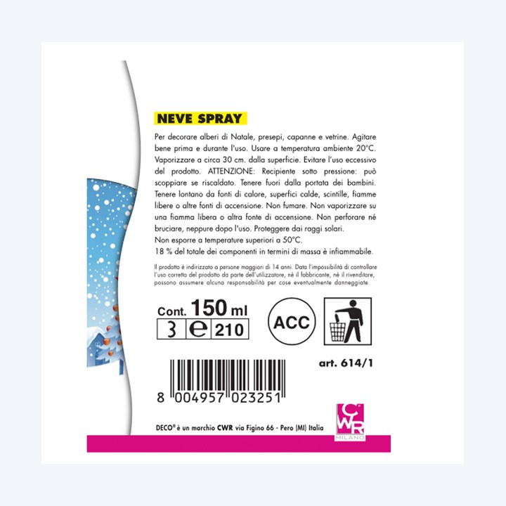 Bombola spray 150ml neve DECO | Ecotempo