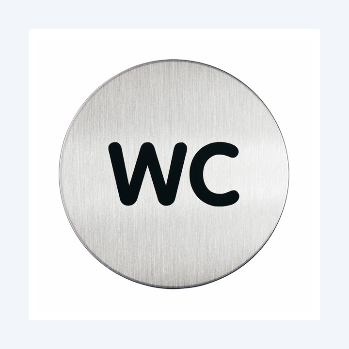 Pittogramma adesivo WC diametro 8,3 cm acciaio Durable | Ecotempo