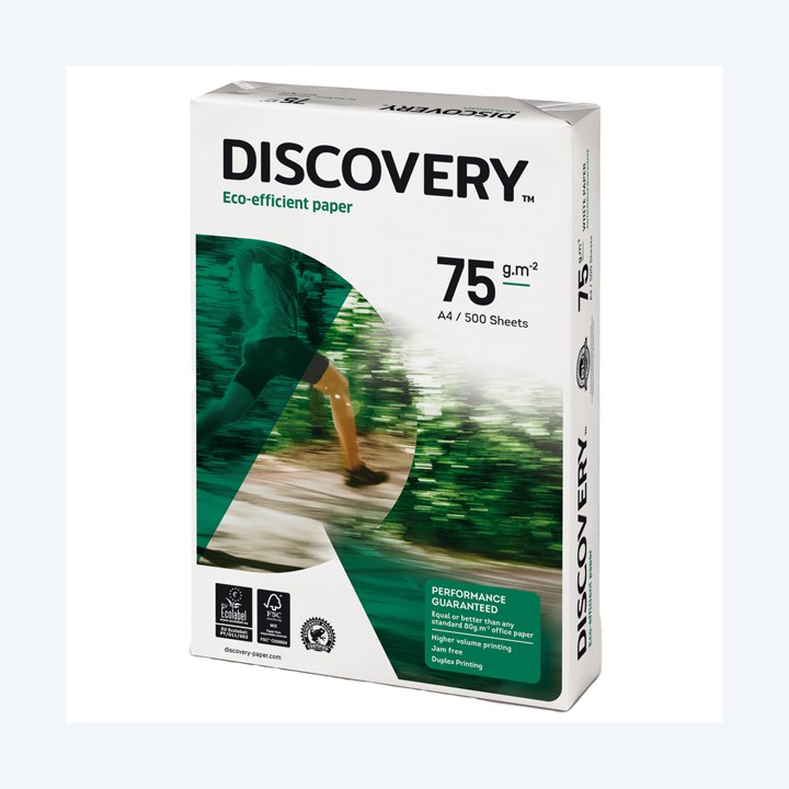 Carta Discovery 75 A4 75 gr bianco conf. 500 fogli | Ecotempo