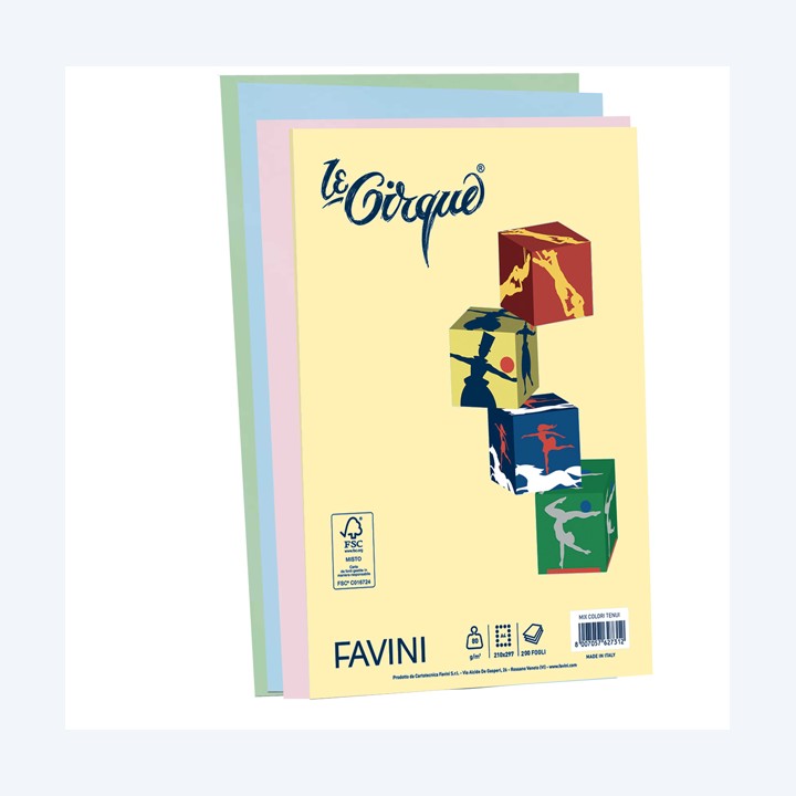Carta Le Cirque A4 80 gr mix 4 colori — 61659 | Ecotempo