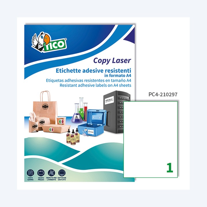 Etichette adesive PC4 in poliestere — 61886 | Ecotempo