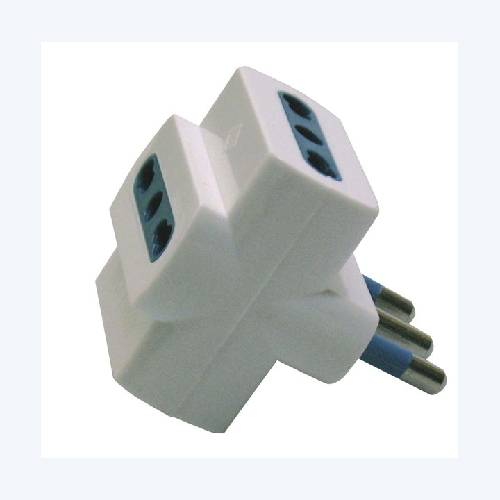 Adattatore triplo con spina 2P+T 16A 3 — 62602 | Ecotempo