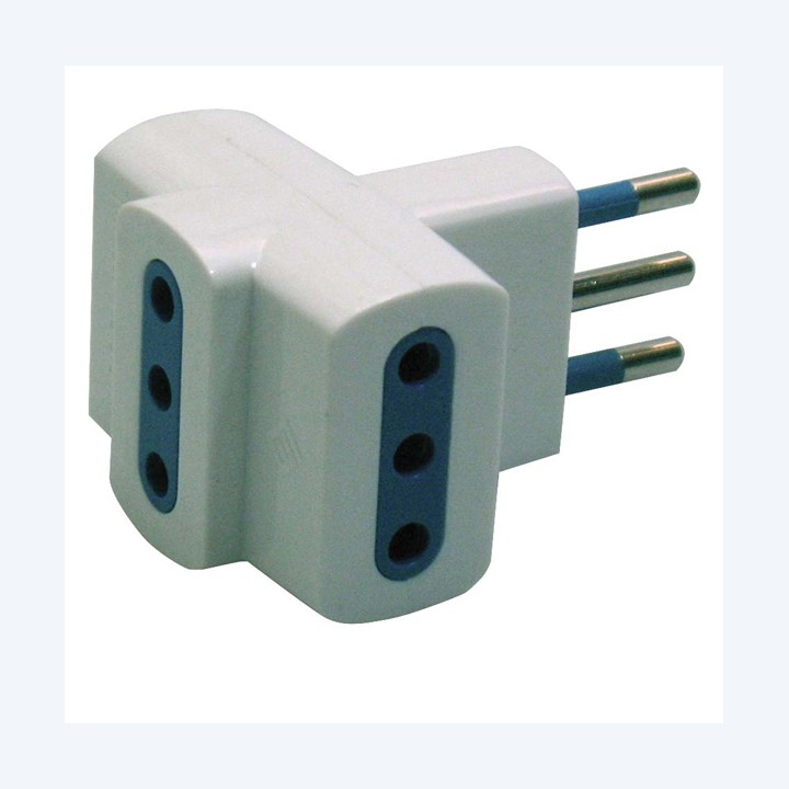 Adattatore triplo con spina 2P+T 10A 3 prese 10A MKC | Ecotempo